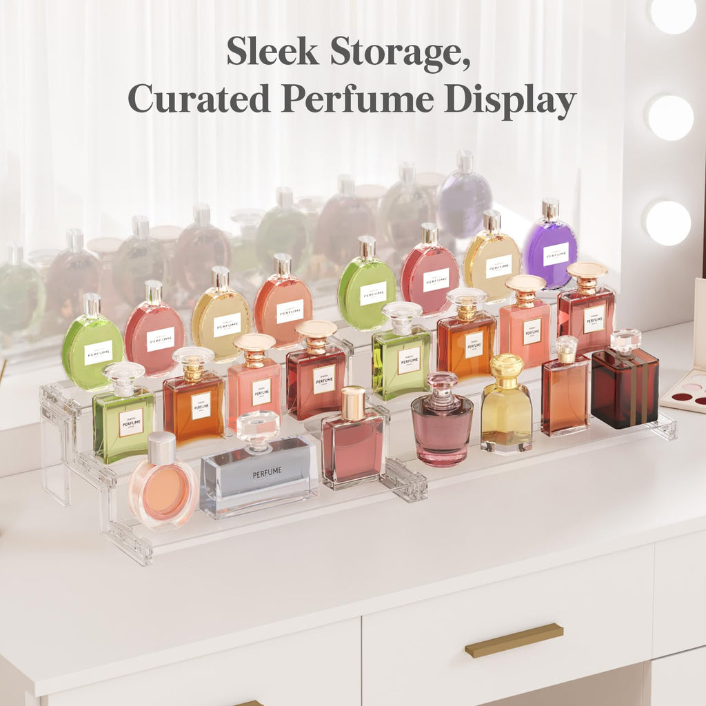Lifewit 12″ Spice Rack, Perfume Cologne Stand, Tool-Free Assembly, 1 Pcs 12″3-Tier,1 pc Clear