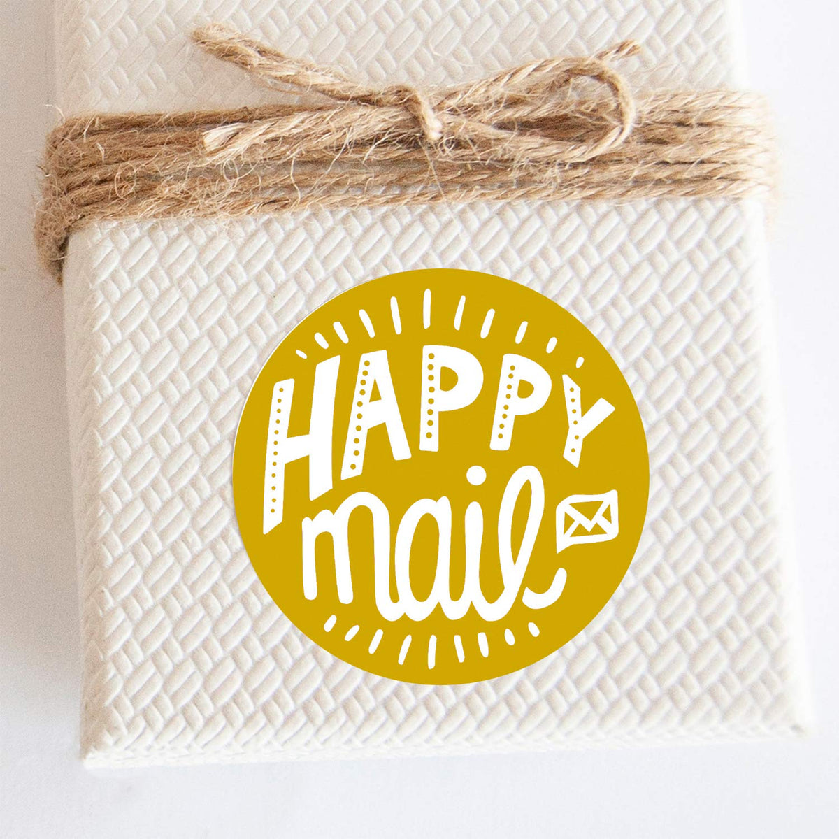 WRAPAHOLIC Happy Mail business stickers, colorful thank you and shipping labels, 1.5 x 1.5 inches, set of 1000.