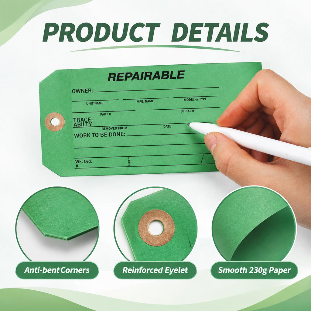 100 Pcs Inspection Tags Repairable Tag Maintenance Card