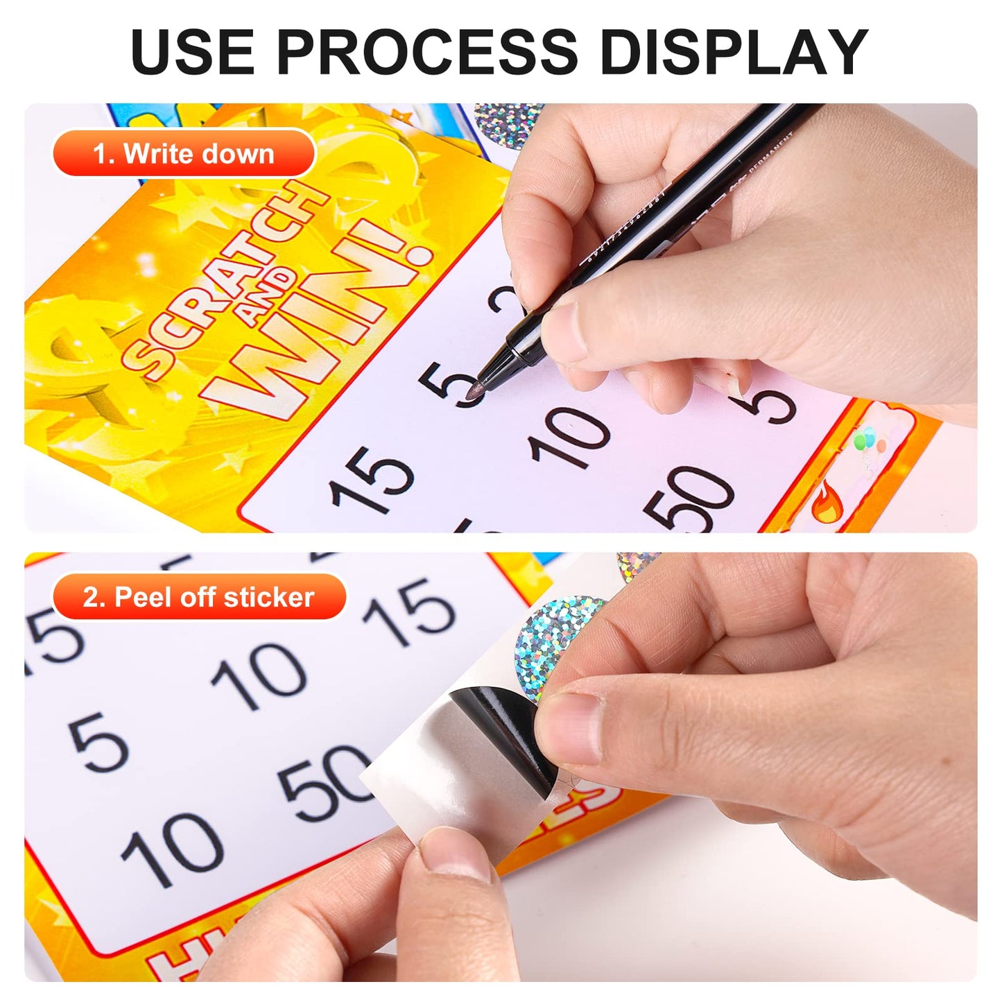 Holographic Scratch Off Sticker 1inch Round Scratch Off Label 1000pcs/roll