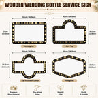 Wooden Wedding Bottle Service Signs, Black, 6 Pack Black 6Pack
