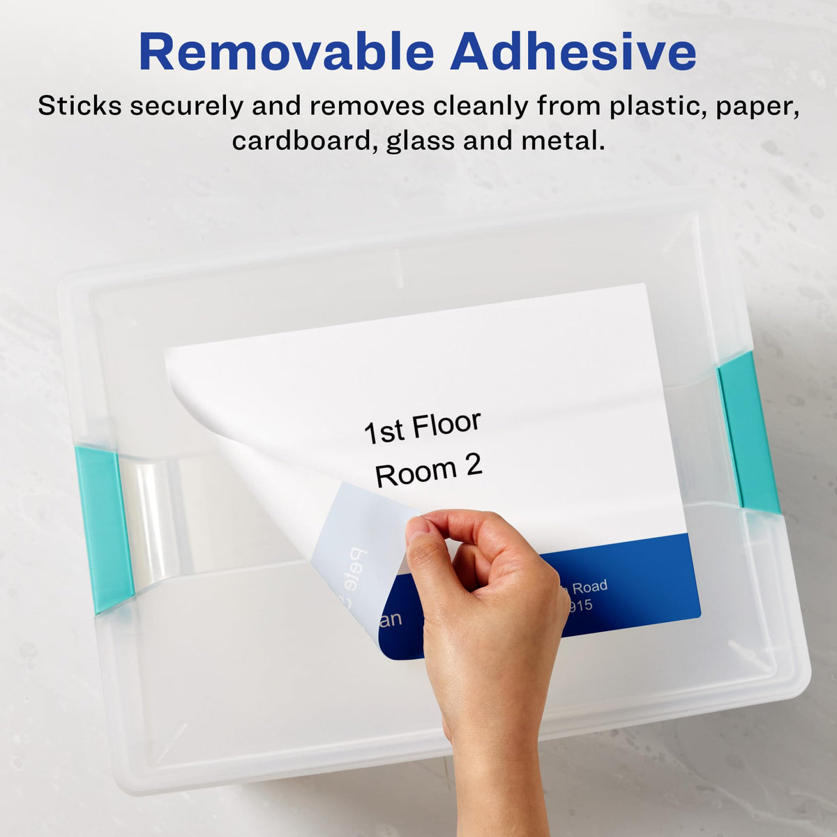 Avery® Matte White Removable Rectangle Labels, Sure Feed® Technology, 10" x 7", 100 Removable Labels, Laser/Inkjet Printable 100 labels