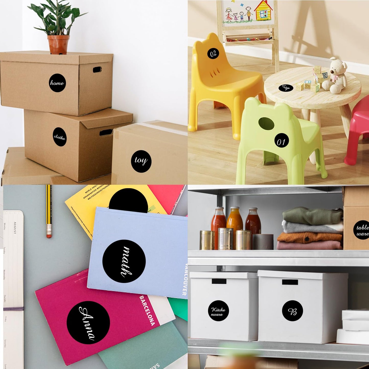 STARLIBOO Black Dot Stickers - 3 Inch Removable Circle Stickers, Writable for Office, Garage Sale, Yard Sale (200 Pcs)