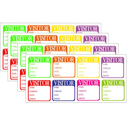 Top label Visitor Stickers，2 Inch Visitor Name Tag,Identification Stickers for School, Church, Store or Business,200 Pcs