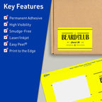 Avery Printable Rectangle Labels, Sure Feed Technology, 2" x 3-1/2", Neon Yellow Labels, Print-to-The-Edge, Laser/Inkjet Printable, 160 Total, Great for Mailing and Candles 160 labels