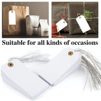 400 Pcs Shipping Tags, 4.72 x 2.36 inches White Label Hanging Tags