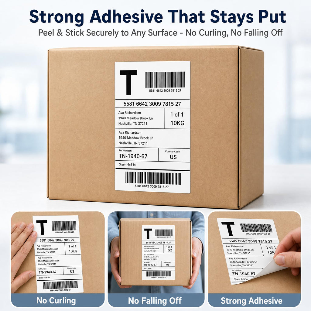 4x6 Direct Thermal Shipping Labels, Compatible with Thermal Printers, for Shipping, Mailing, Small Business (200) 200