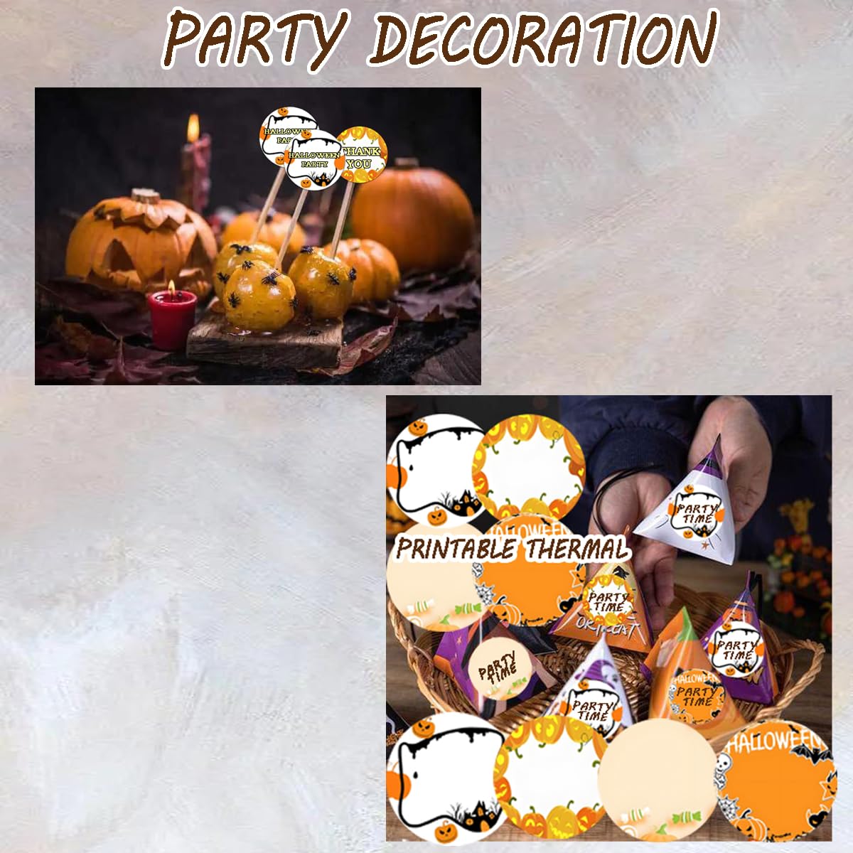 Halloween 2 Inch Thermal Stickers,500PCS Halloween Thermal Labels Halloween Stickers Multi-Purpose Roll Sticker Labels for Home Party Decoration