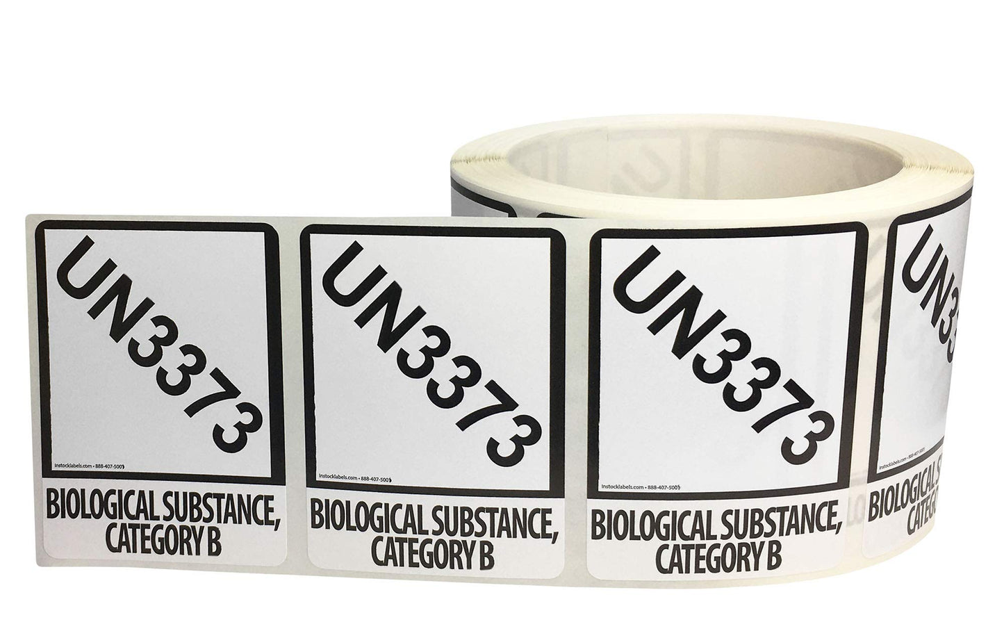 Small UN3373 Labels for Biological Substance Category B 2 x 2.75 Inch 500 Total Labels