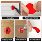 Red Round Thermal Labels 1 Inch Waterproof Vinyl Stickers 500 PCS Red