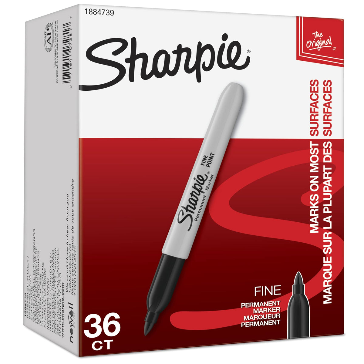 Sharpie Permanent Markers, Bulk Set, Fine Tip Markers, For Plastic, Metal, Wood, And More, Black, 36 Count 1