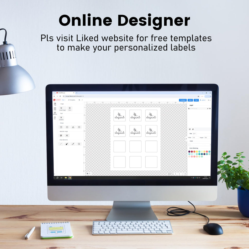 LLIKED 2" x 2" Matte Square Printable Sticker Labels, 1200 Labels 2" x 2" 100 Sheets