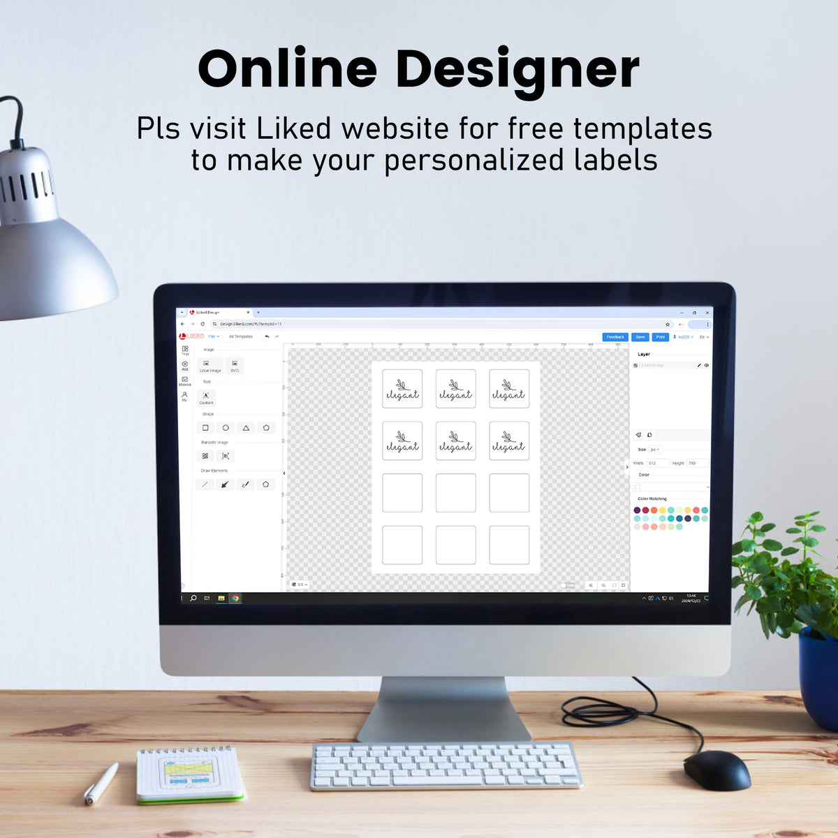 LLIKED 2" x 2" Matte Square Printable Sticker Labels, 1200 Labels 2" x 2" 100 Sheets