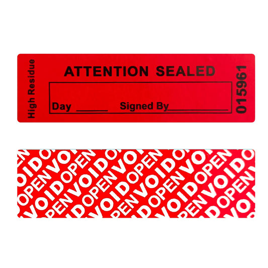 120 pcs Total Transfer Tamper Evident Security Warranty Void Seals / Stickers High Security Tamper for Reusable Package(1 x 3.35Inches,Serial Numbers Transfer,red)… Red