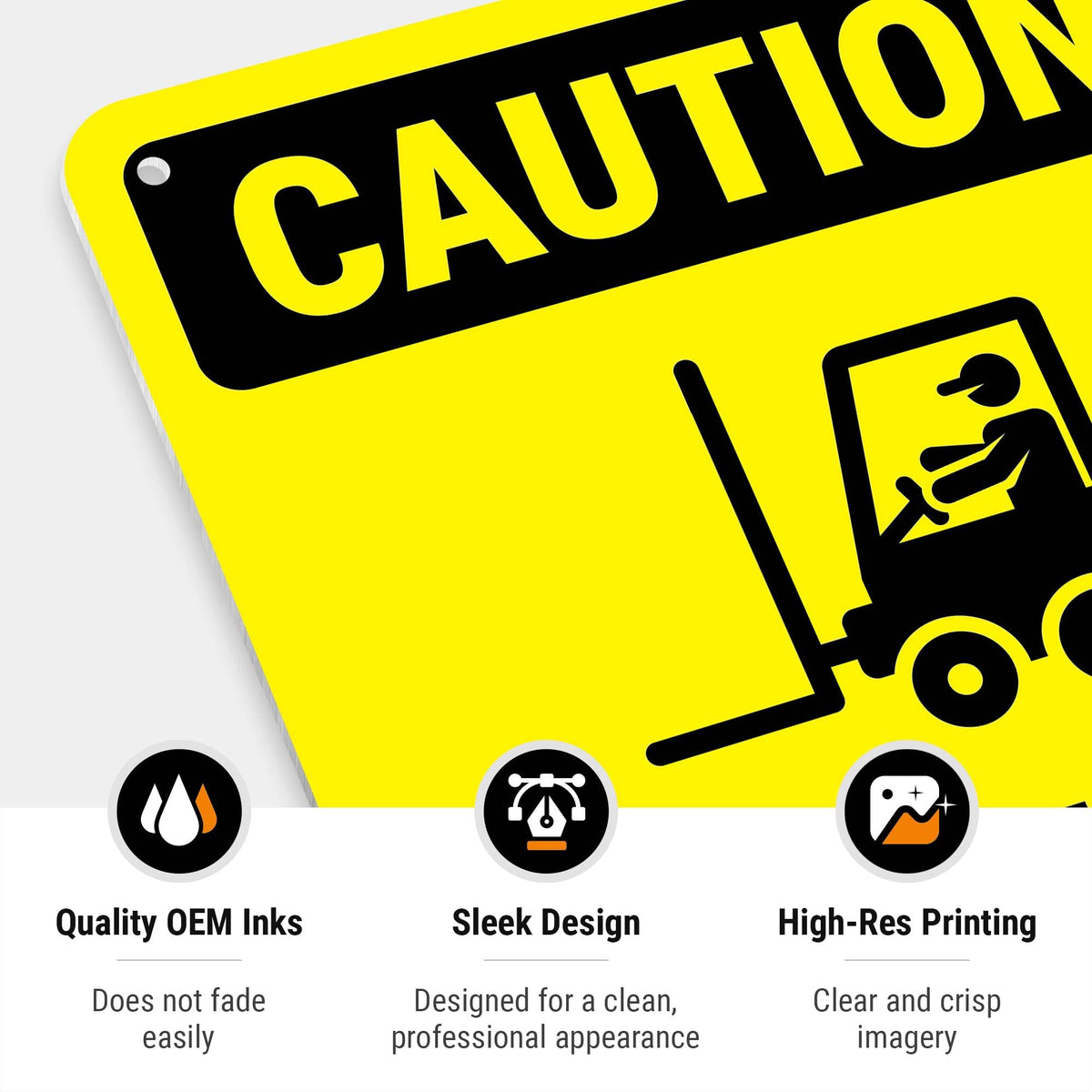 Caution Look Out for Forklifts Bilingual with Graphic OSHA Sign, 10x7 Inches, Rust Free .040 Aluminum, Fade Resistant, Made in USA