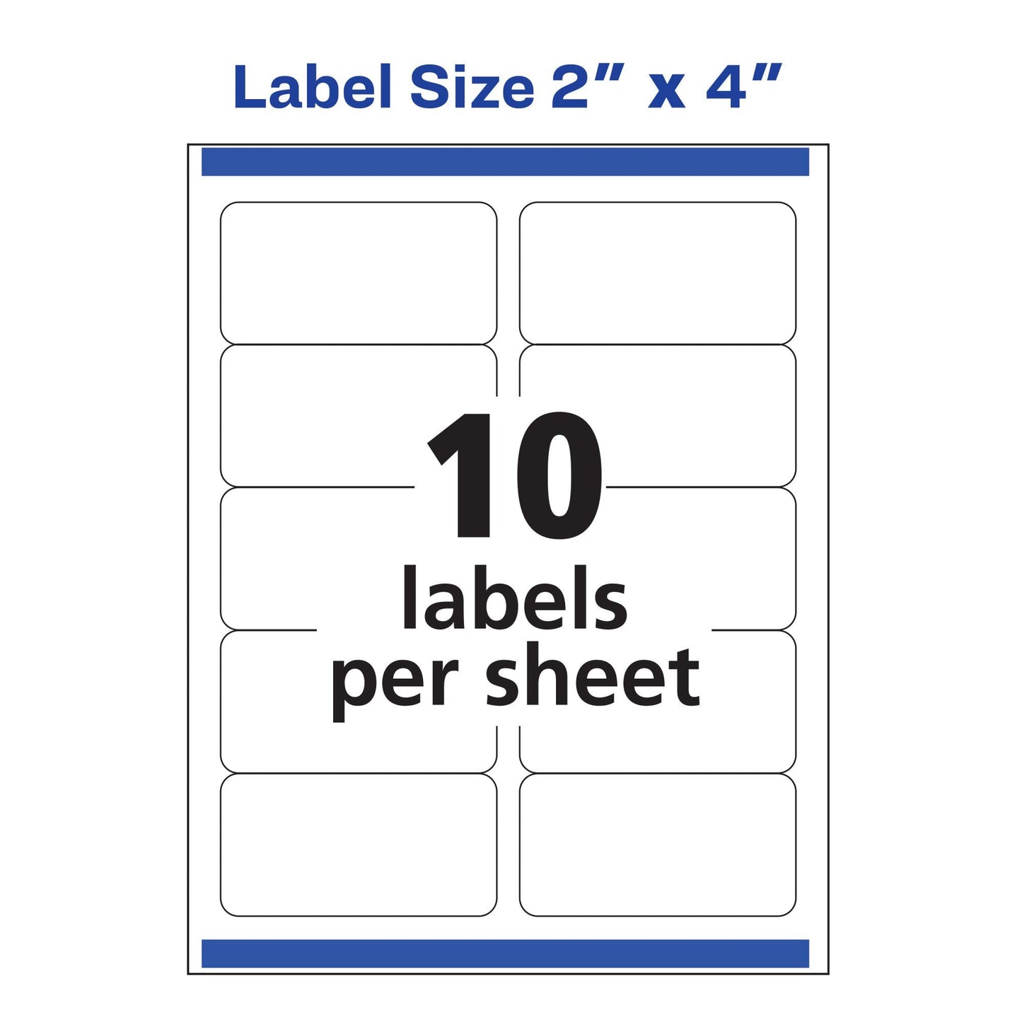 Avery Repositionable Printable Shipping Labels with Sure Feed, 2" x 4", White, 250 Blank Mailing Labels (58163) 2 in. X 4 in. 1