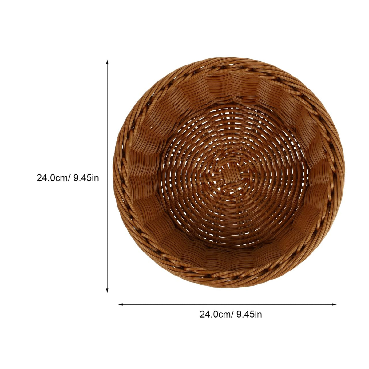 Round Woven Storage Basket 9.92 X 9.92 X 3.14 in Imitation Rattan Bread Holder for Kitchen Counter Snacks Fruits Candy Bakery Display Household Serving