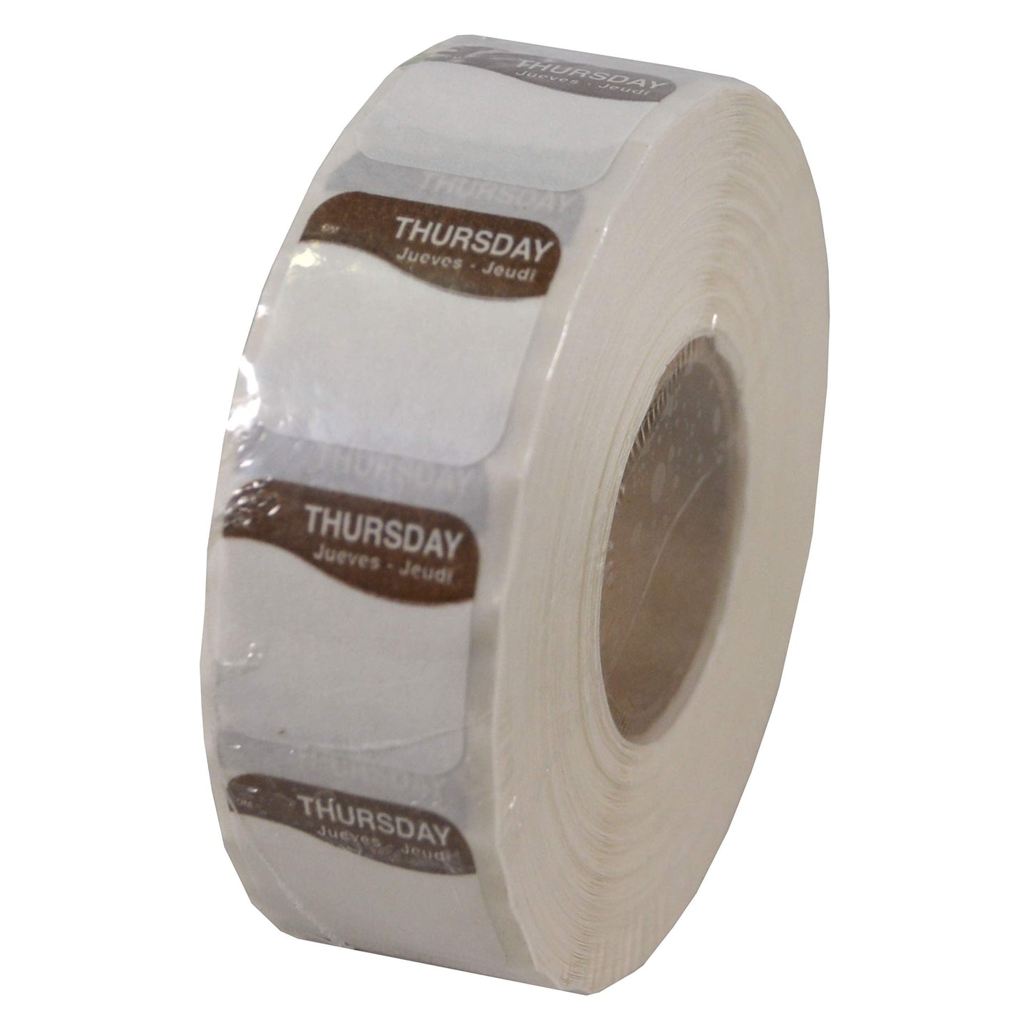 DayMark Day of the Week Dissolvable Label, Thursday, 3/4" x 3/4", Brown (Roll of 1000)