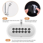 Secopad Non-Slip Bathtub Stickers, 24 PCS Shell Safety Bathroom Tubs Showers Treads Adhesive Decals Scraper (Black) Black