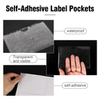 52 Pack Self-Adhesive Index Card Pockets, Clear, Top Load, 3 x 5 Inch 3" x 5"