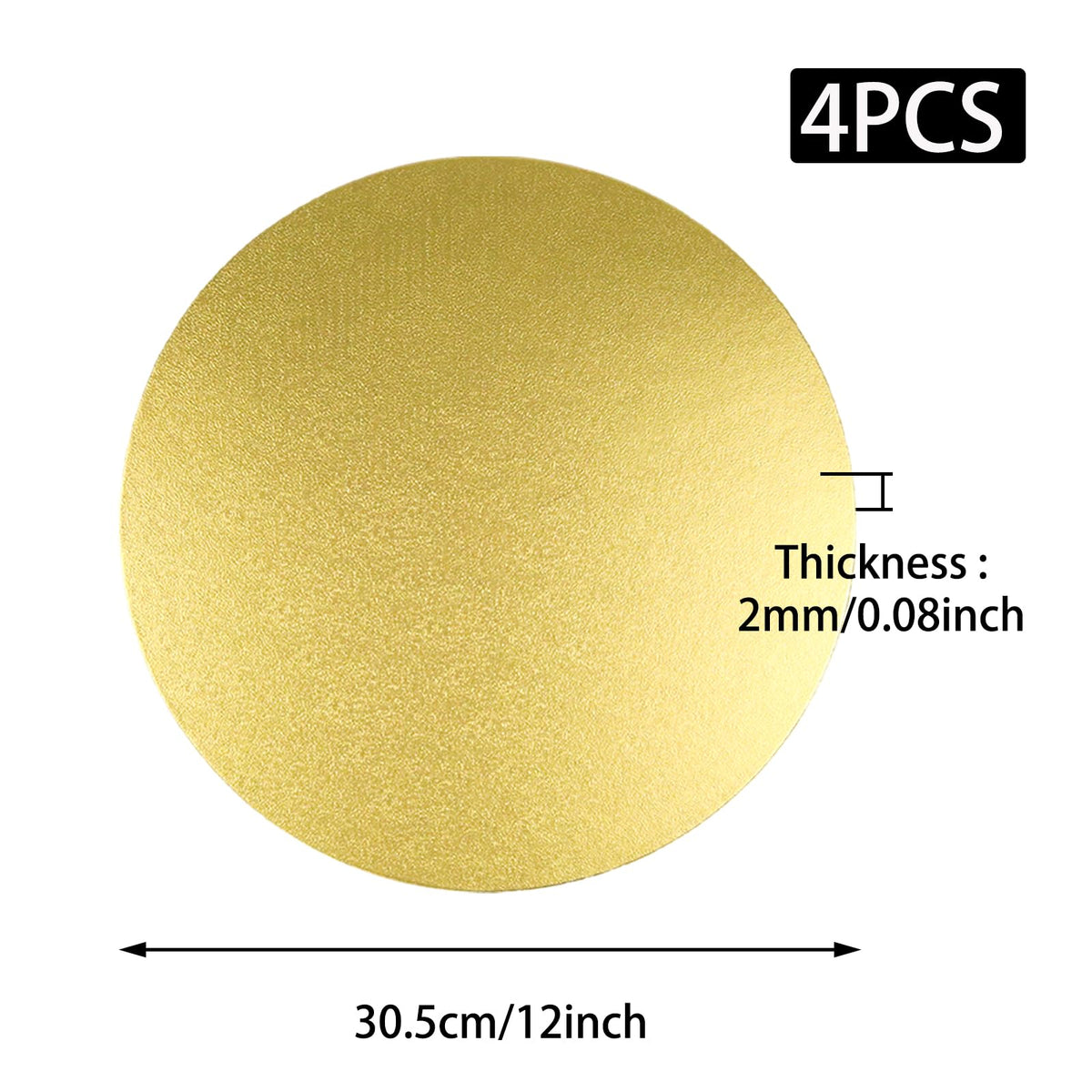4pcs 12 Inch Round Gold Cake Boards 12inch