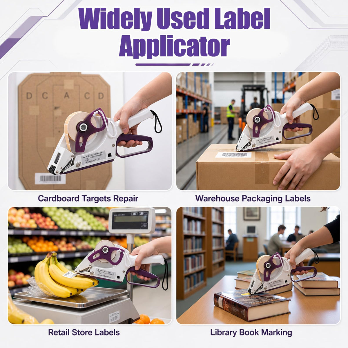 Target Paster Tape Gun, Label Applicator with 4 Rolls Kraft