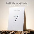 Wedding Table Numbers 1-20, Double-Sided Cards, Embossed Details