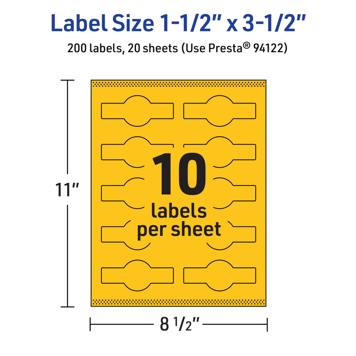 Avery® Printable Wraparound Band Labels, Sure Feed® Technology, 1-1/2" x 3-1/2", Bright Yellow Labels, Print-to-the-Edge, Laser/Inkjet, 200 Total, Great for Soap Labels and Jar Labels 200 labels