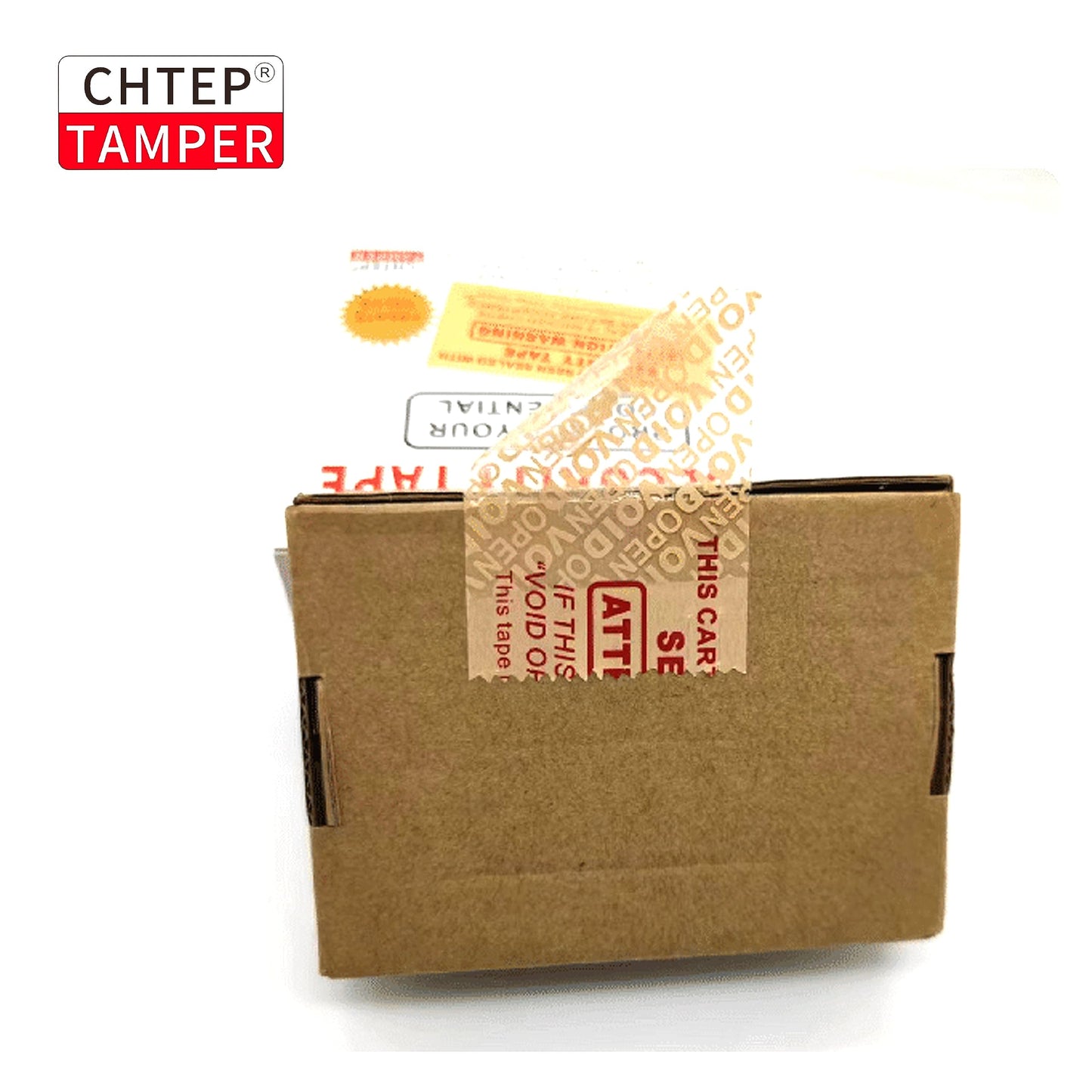 ChtepTamper 54.7Y 2inch 1 Rolls 100% Total Transfer Tamper Evident Tape Security Seal for Safe Shipping 2 inches Wide