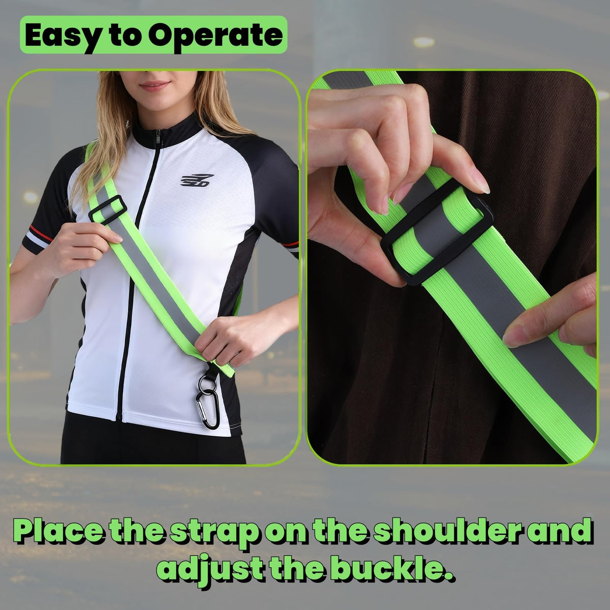 Tlence 10 Pack Reflective Sash for Walking, High Visibility Running Belt at Night, Adjustable Reflective Safety Straps with Clip, Elastic Reflectors Gear for Men Women Biking, Cycling, Dog Walking