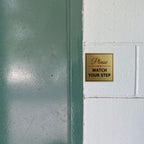Signs ByLITA Square Classy Please Watch Your Step Sign | Safety Sign with Easy Installation (Red) - Small 5 Pack Red 4 x 4" - Small