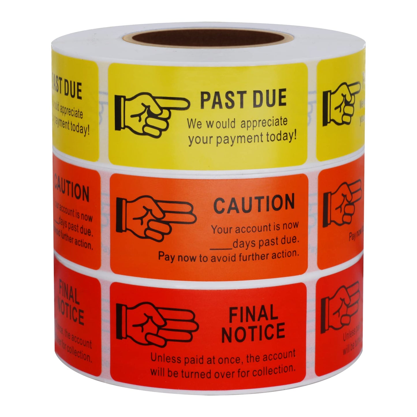 HYBSK 1 x 2 Inch Receivable Collections Stickers 3 Popular Labels 500 Labels Per Roll
