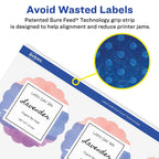 Avery® Glossy Clear Round Scalloped Labels, Sure Feed® Technology, 2.5" Diameter, 225 Glossy Clear Labels, Print-to-The-Edge, Laser/Inkjet Printable 225 labels