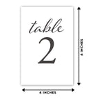 Black Wedding Table Numbers, 1-25, Centerpiece Decorations, Double Sided 4x6, Numbers and Head Table Card Included