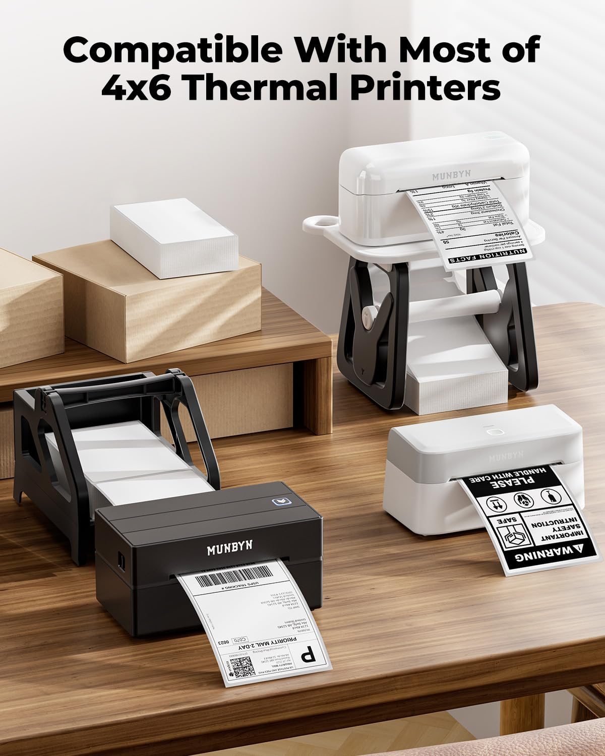 2" Glitter Thermal Labels 100 Labels/Roll+4x6 Thermal Printer Labels 220 Labels/Stack