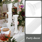 Totority Mini Roman Pillar Greek Columns, 6Pcs White Plastic Roman Column Set for Tiered Cakes Stacking, 6.7 Inch Miniature Pillars Decor for Wedding Photography Props