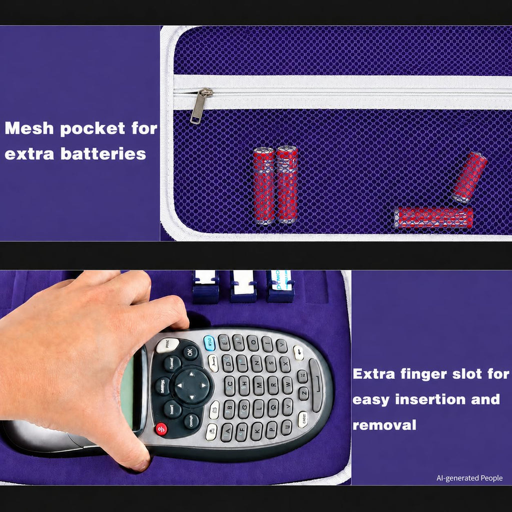 ALKOO Hard Travel Case for DYMO LetraTag LT-100H Label Maker Purple Large