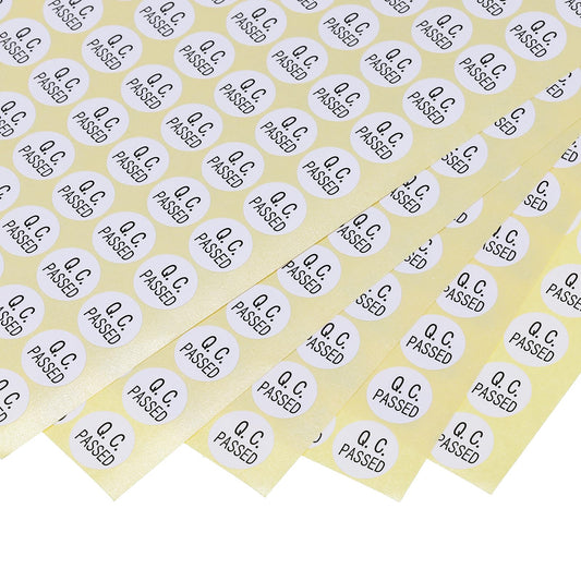 PATIKIL QC Passed Stickers 0.5", 30 Sheet Oval Adhesive Labels for Warehouse Inventory Quality Control Check Test, White
