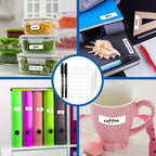 100Pcs Clothing Labels No Iron Waterproof Self-Stick Fabric Labels for Clothes Laundry Labels with 2Pcs Black Marker Pen for Adults,Camp,Home,Daycare and Nursing Home 1.75 x 0.59Inch 1.75 x 0.59 Inch