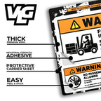Forklift Safety Labels Kit – 6 Piece Set | Warning Forklift Traffic Stickers (5"x10") + Forklift Safety Decals (2.5"x5") | Heavy Duty Industrial Vinyl Safety Labels for Warehouse & OSHA Compliance