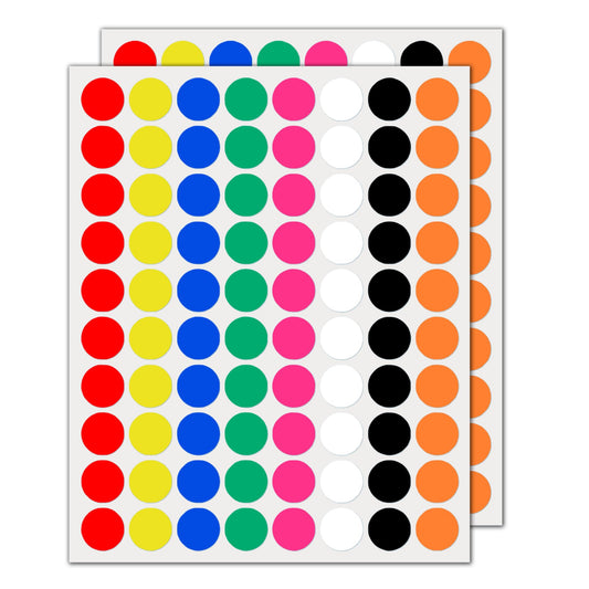 6000 Pack, 3/4" Colored Dot Stickers, Yard Sale Stickers - 8 Colors 6000 Pack