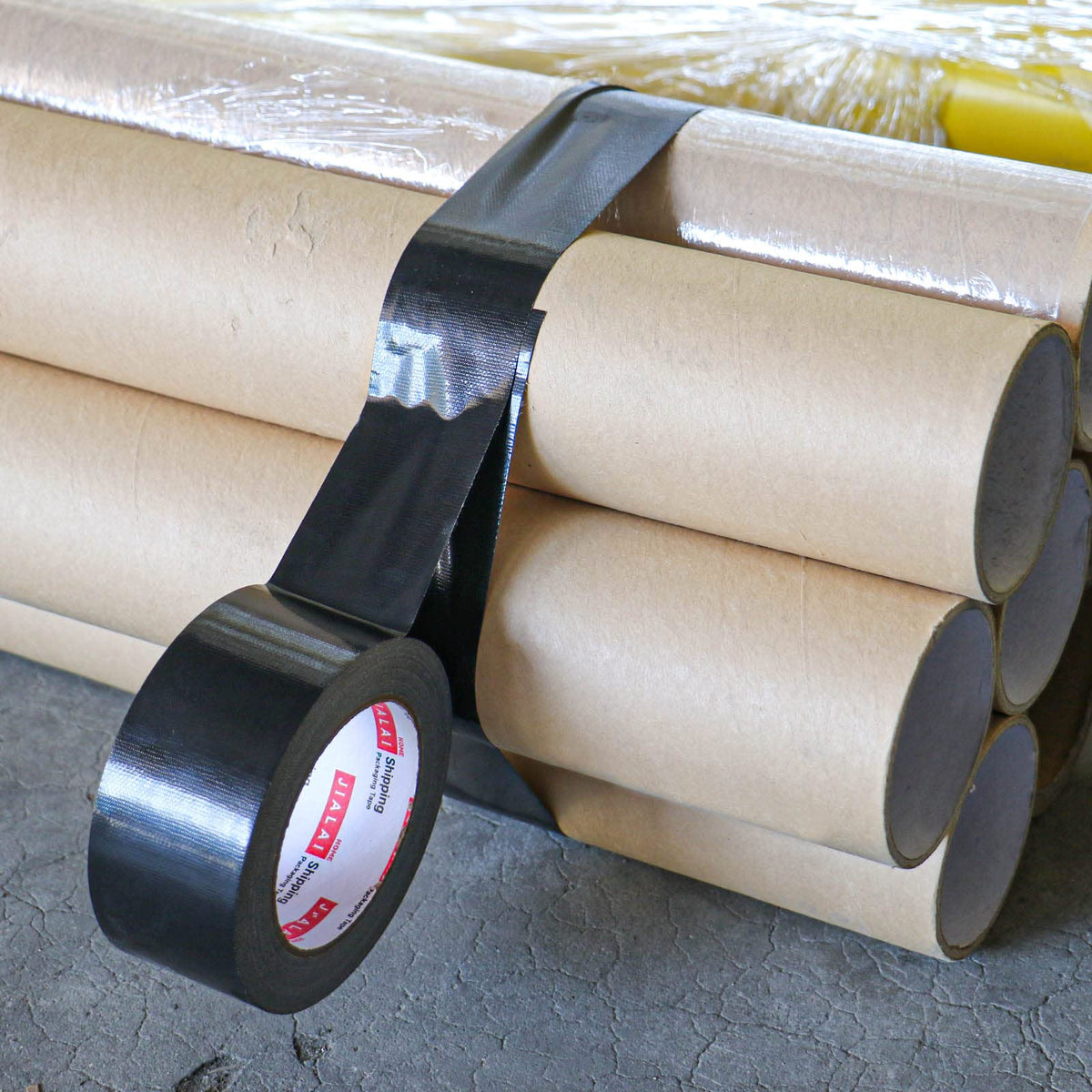 JIALAI HOME Heavy Duty Duct Tape, Black Tape 2 Inches x 30 Yards 3-Pack, 8.27 mil, Strong, Flexible, No Residue, All-Weather and Tear by Hand - for Repairs, Industrial, Professional Use