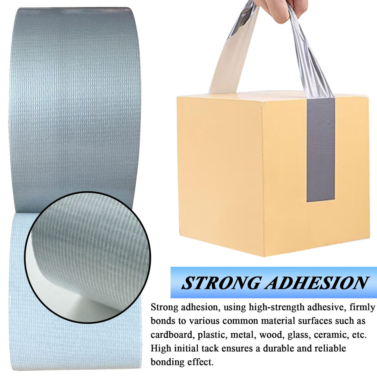 2 Pack Duct Tape Heavy Duty, Waterproof, Heat Resistant, Strong Adhesive Packaging Tape for HVAC, Home Improvement, Outdoor, Packing Boxes, Pipe Insulation, Window Sealing (21 Yards x 2 Inch) 2 Rolls, 2" x 21 Yds Silver