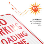 No Parking Sign, Loading Zone Sign, Aluminum 12x18 Reflective