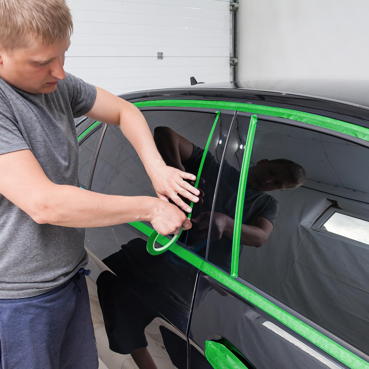 Nezyo 6 Pcs Vinyl Pinstripe Tapes Masking Painter Tapes High Temperature Low Tack Automotive Car Paint for Easy Removal Trim Thin Finishing Masking (Green,1/16, 1/8,1/5,1/4,1/2, 3/4 Inch) Green 1/16, 1/8,1/5,1/4,1/2, 3/4 Inch