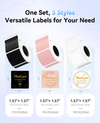 NIIMBOT M2/M3 Thermal Transfer Labels 3 Rolls 1.57''×1.57'' Multi-Color Set 3color Round 3Rolls-40mmx40mm