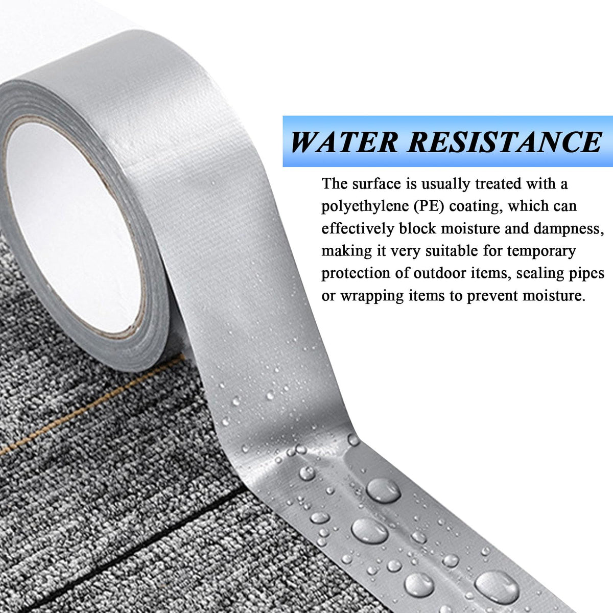 2 Pack Duct Tape Heavy Duty, Waterproof, Heat Resistant, Strong Adhesive Packaging Tape for HVAC, Home Improvement, Outdoor, Packing Boxes, Pipe Insulation, Window Sealing (21 Yards x 2 Inch) 2 Rolls, 2" x 21 Yds Silver