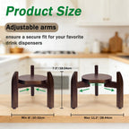 Adjustable Drink Dispenser Stand – Solid Wood Base Fits 8” to 11.2” Wide Containers, Heavy Duty 45 lbs Capacity for 5 Gallon Water Jug, Beverage Server, Flower Pot, Vase, Fish Bowl – Rustic Countertop Stand for Kitchen, Bar, Party