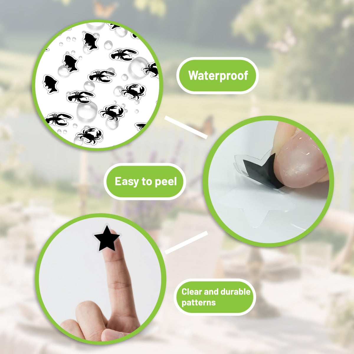 500Pcs Wedding Food Stickers Meal Stickers for Food Fish Lobster Crab Shrimp Stars Pattern 0.8 Inch Black Wedding Menu Indicator Decal Plastic Waterproof Label for Place Card Party Supplies Black-2