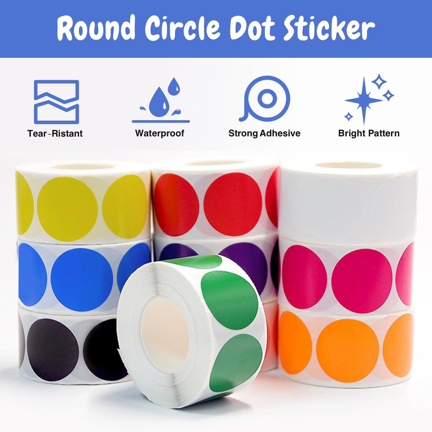 Dot Stickers Color Circle Sticker: 1Inch Circle Stickers 1000pcs Self-Adhesive Color Coding Labels 2Roll Round Labeling Stickers for Office Classroom Yard Garage Sale Price (Green) Green